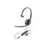 HP Poly Blackwire 3215 Blackwire 3200 Series headset on-ear wired active noise cancelling 3.5mm jack USB-A black Skype Avaya Jab