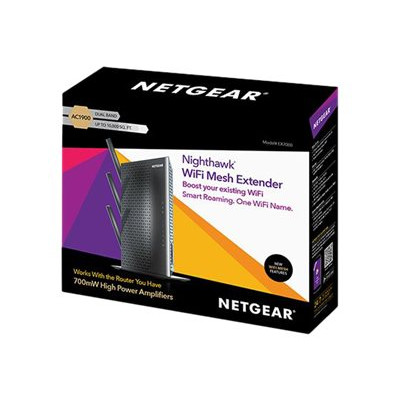 NETGEAR EX7000-100PES Nighthawk AC1900 WLAN Range Extender - 5 Ports 1900Mbit/s USB 3.0 - black